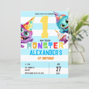 Invitación Pequeño Monstruo 12.º 34.º 6.7 Cumpleaños