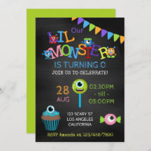 Pequeño Monstruo de cualquier edad Birday Chalkboa