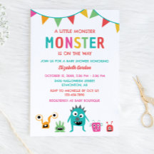 Pequeño monstruo en camino a Baby Shower Halloween