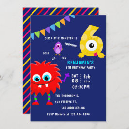 Invitación Pequeño Monstruo Fiesta de Cumpleaños