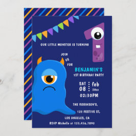 Invitación Pequeño Monstruo Fiesta de cumpleaños