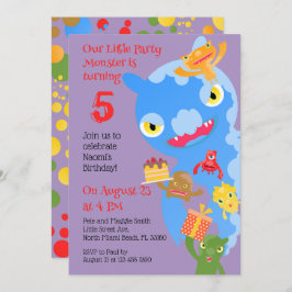 Invitación Pequeño Monstruo Fiesta y fiesta de cumpleaños de 