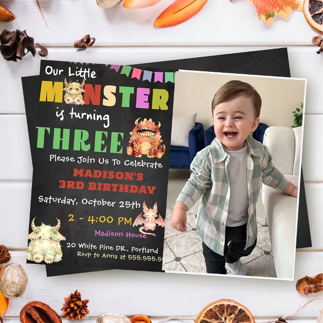 Invitación Pequeño Monstruo temática foto de Fiesta de cumple (Subido por el creador)