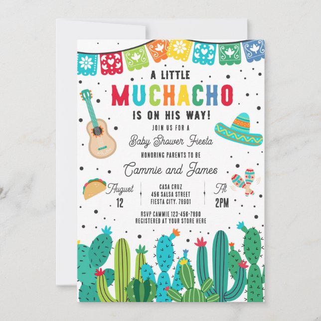 Invitación Pequeño Muchacho En El Camino Chico Fiesta Baby Sh (Anverso)