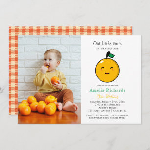 Invitación Pequeño Naranja Cutie Citrus Primer Cumpleaños