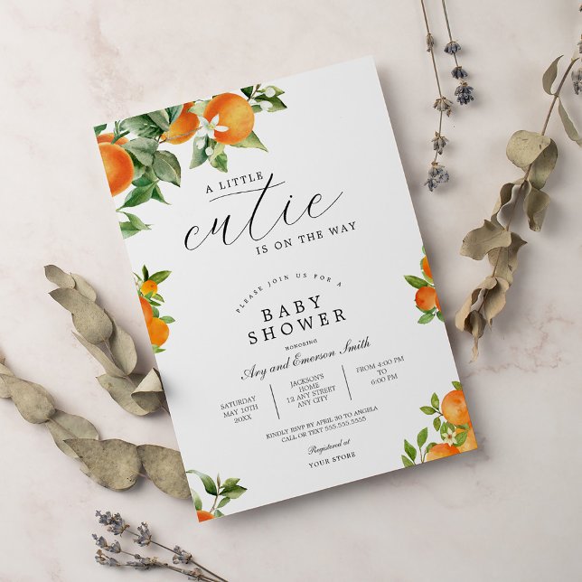 Invitación Pequeño Naranja Cutie Citrus Primer Cumpleaños (Subido por el creador)