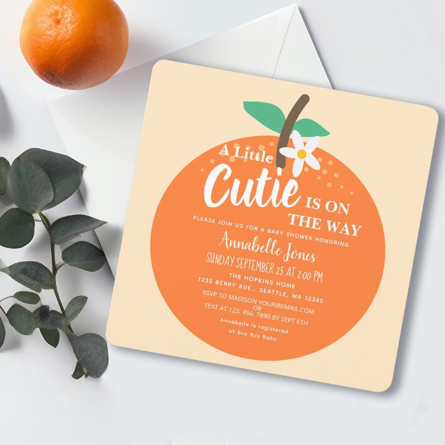 Invitación Pequeño Naranja de Baby Shower (Subido por el creador)