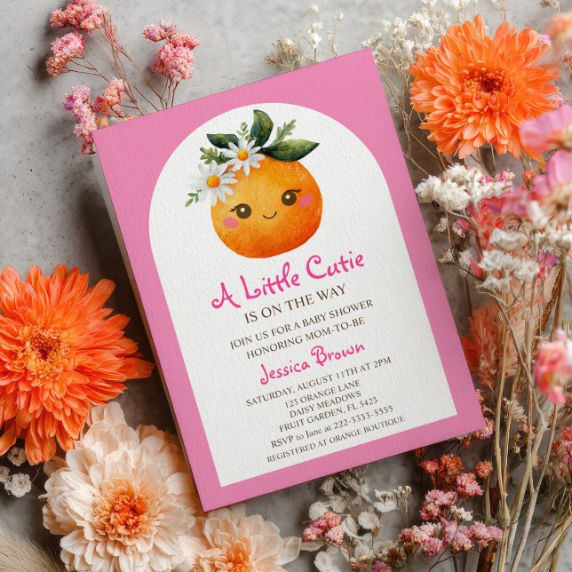 Invitación Pequeño Naranja de Cutie Citrus Pastel Baby Shower (Subido por el creador)