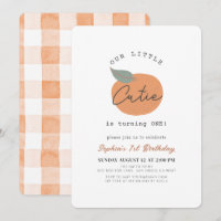 Pequeño Naranja de Cutie Limpieza Primer cumpleaño