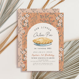Invitación Pequeño Naranja de Cutie Pie Chica Floral Primer c