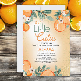 Invitación Pequeño Naranja Green Boy Chica Baby Shower