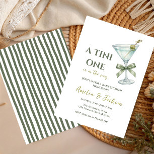 Invitación Pequeño Neutral en Camino, Verde Oliva