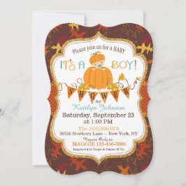 Invitación Pequeño niño calabaza cae deja Baby Shower