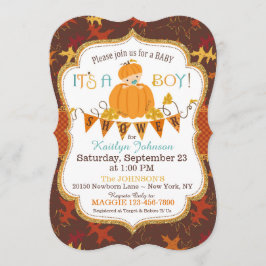 Invitación Pequeño niño calabaza cae deja Baby Shower