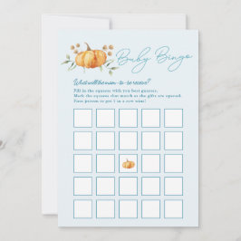 Invitación Pequeño niño de calabaza Baby Shower Bingo Card