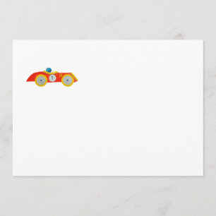 Invitación Pequeño niño de Carreras Roadster Rojo Primer cump