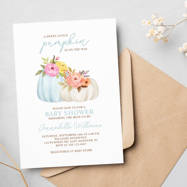 Invitación Pequeño niño de la calabaza Baby Shower (Subido por el creador)