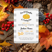 Pequeño Niño de Raya Gris de Calabaza Cumpleaños P