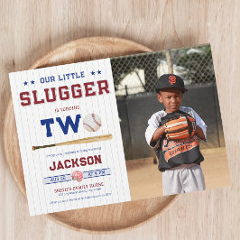 Invitación Pequeño niño lúgubre foto de béisbol de cumpleaños