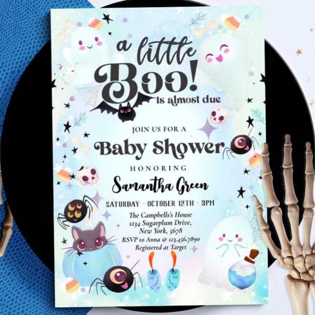 Invitación Pequeño niño niño niño bebé azul ducha bebé (Subido por el creador)