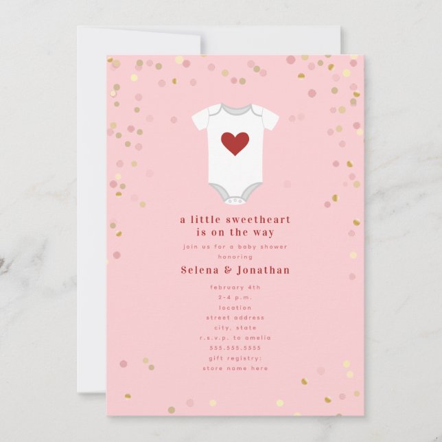 Invitación Pequeño novio Valentine Baby Shower I (Anverso)