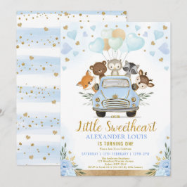 Invitación Pequeño novio Woodland Animals Nacimiento