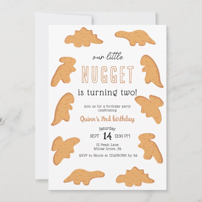 Invitación Pequeño Nugget 12° tercer cumpleaños (Anverso)