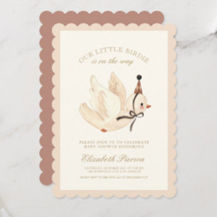 Invitación Pequeño pajarito en camino Vintage Baby Shower
