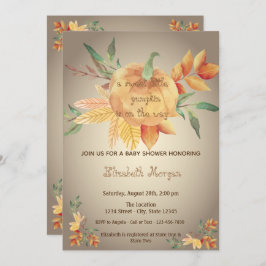 Invitación Pequeño Pampkin, hojas, Baby Shower otoño