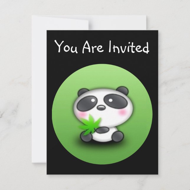 Invitación Pequeño panda (Anverso)
