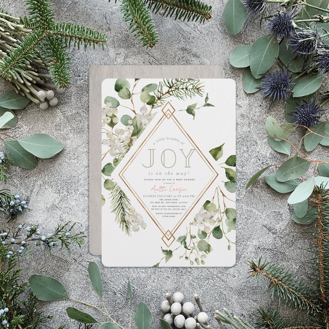 Invitación Pequeño paquete de Baby Shower de alegría Eucalypt (Subido por el creador)