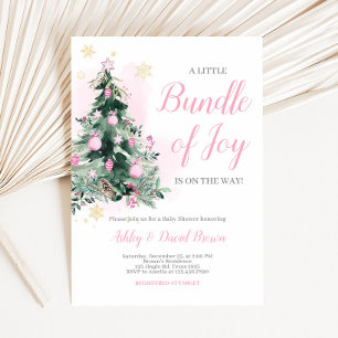 Invitación Pequeño paquete de Navidades de la alegría Baby Sh