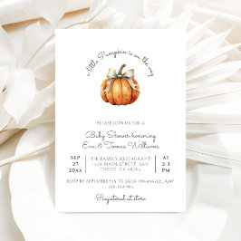 Invitación Pequeño paro de calabaza Baby Shower Neutral mínim