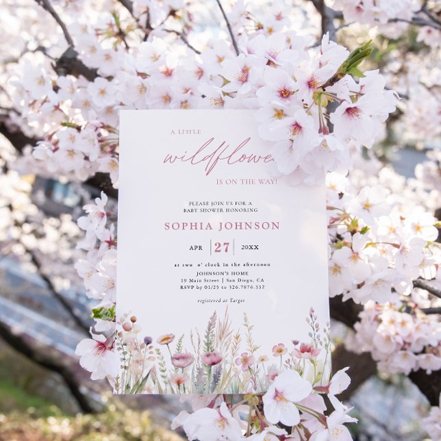 Invitación Pequeño Pastel de Flor Silvestre Baby Shower (Subido por el creador)