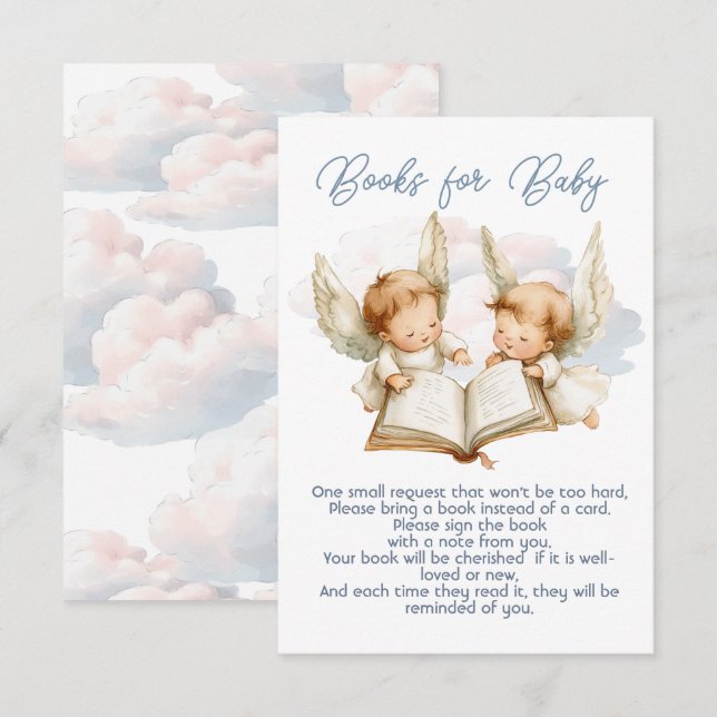 Invitación Pequeño pedazo del cielo de los libros gemelos Ang (Anverso / Reverso)