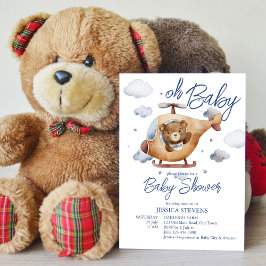 Invitación Pequeño pequeño piloto helicóptero bebé ducha