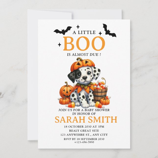 Invitación Pequeño perro de Halloween casi debe Baby Shower