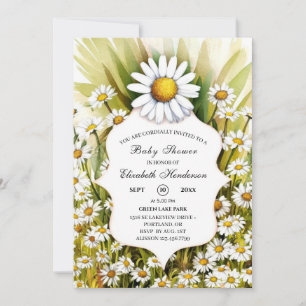 Invitación Pequeño Personalizado Daisy Baby Shower