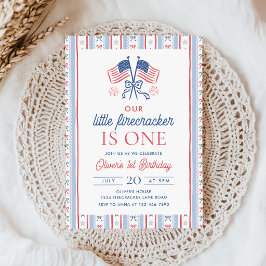Invitación Pequeño Petardo Cumpleaños 4 de Julio 1er Cumpleañ