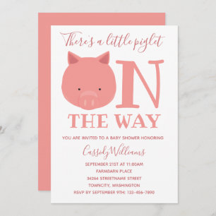 Invitación Pequeño Piglet En Camino De Baby Shower