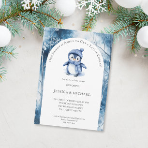 Invitación Pequeño pingüino lindo invierno Woodland Baby Show