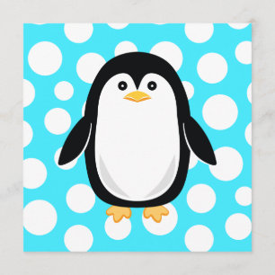 Invitación Pequeño pingüino pequeño Fiesta de puntas negras d