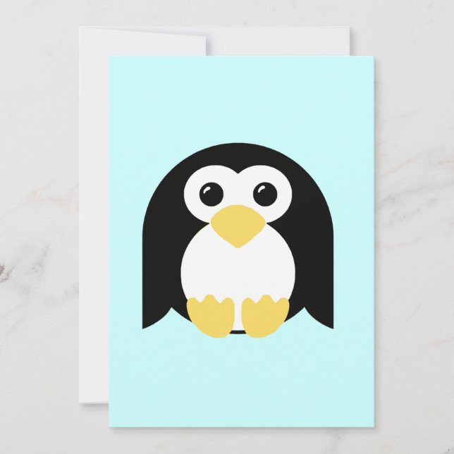 Invitación Pequeño pingüino redondo (Anverso)