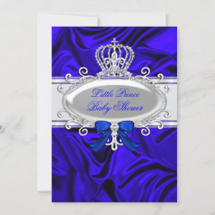 Invitación Pequeño Príncipe Azul Real Niño Baby Shower 2