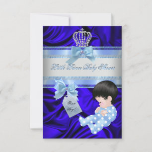 Invitación Pequeño Príncipe Baby Shower Niño Azul Real