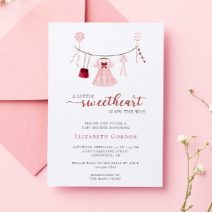 Invitación Pequeño querido Baby Shower Valentine Cute