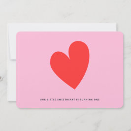 Invitación Pequeño querido Chica Minimalista primer cumpleaño