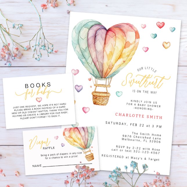 Invitación Pequeño querido San Valentín Baby Shower (Little Sweetheart Watercolor Baby Shower)