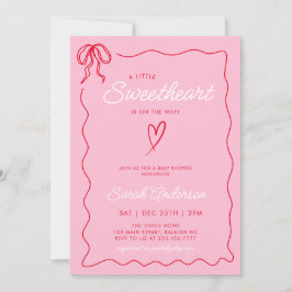 Invitación Pequeño querido San Valentín Baby Shower rojo rosa