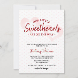 Invitación Pequeño querido San Valentín gemelo Baby Shower